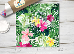 Tropical Hawaiian Flower and Plant  Patterned HTV 661