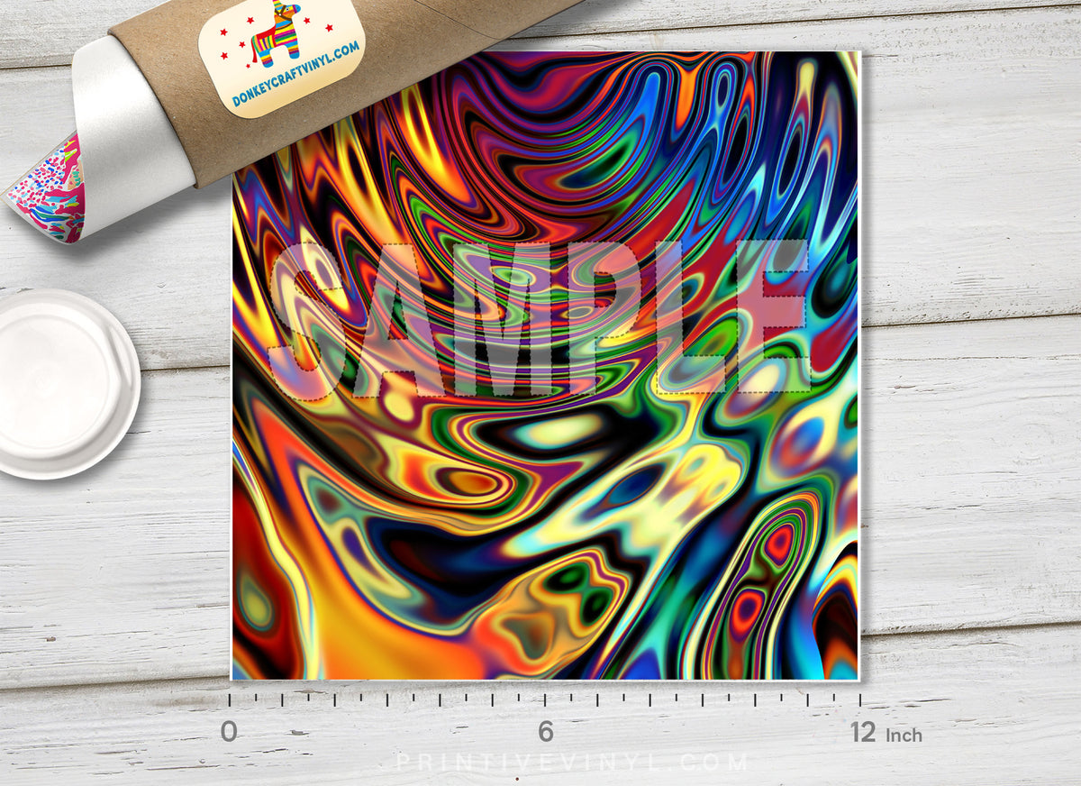 Rainbow psychedelic Patterned Adhesive Vinyl 355