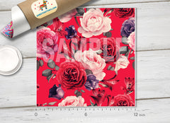 Watercolor Floral Roses Patterned HTV 550