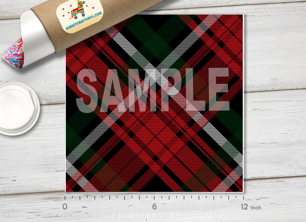 Tartan Plaid Patterned Adhesive Vinyl 459