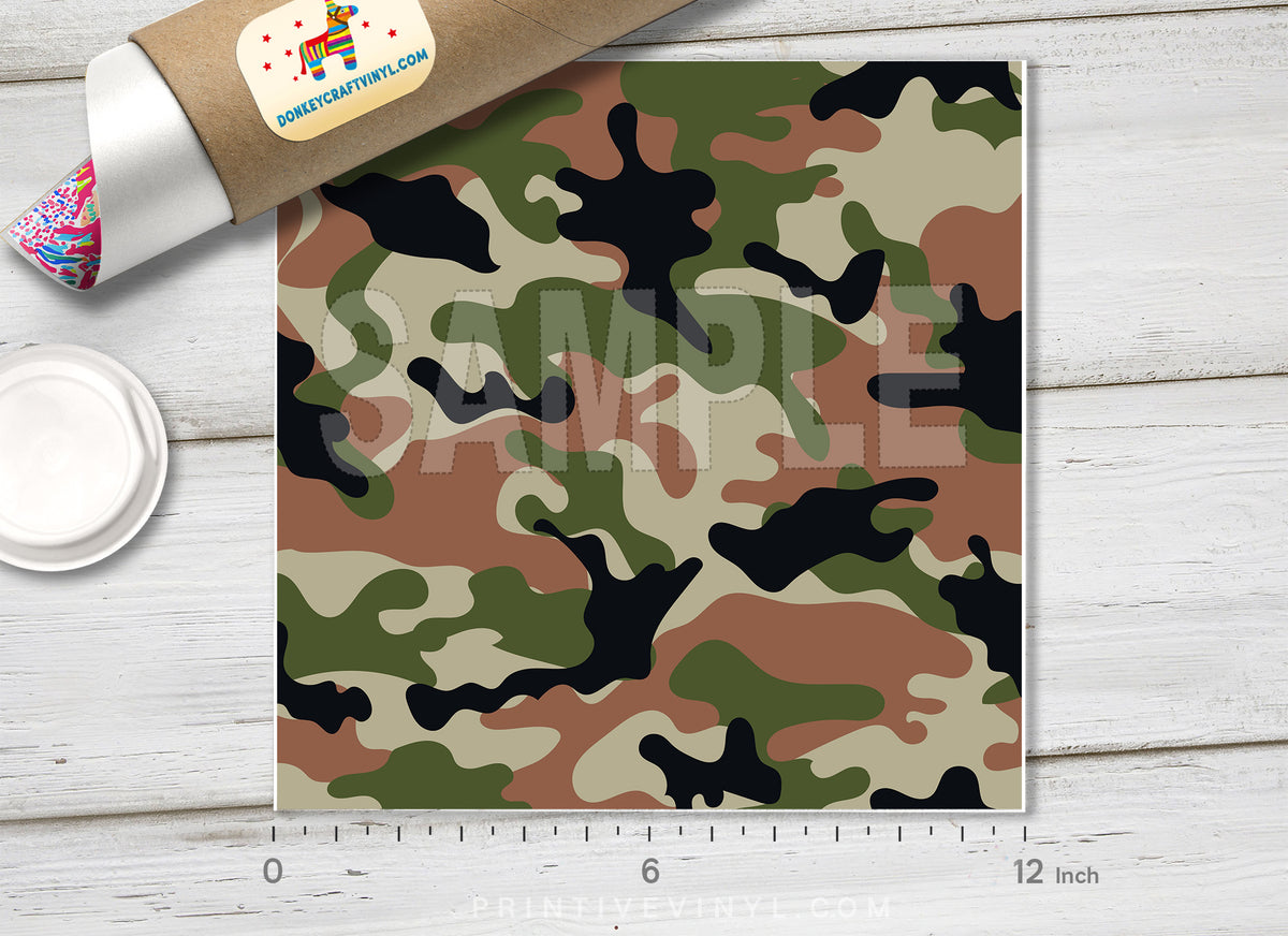 Military Camouflage Pattern Adhesive Vinyl 497