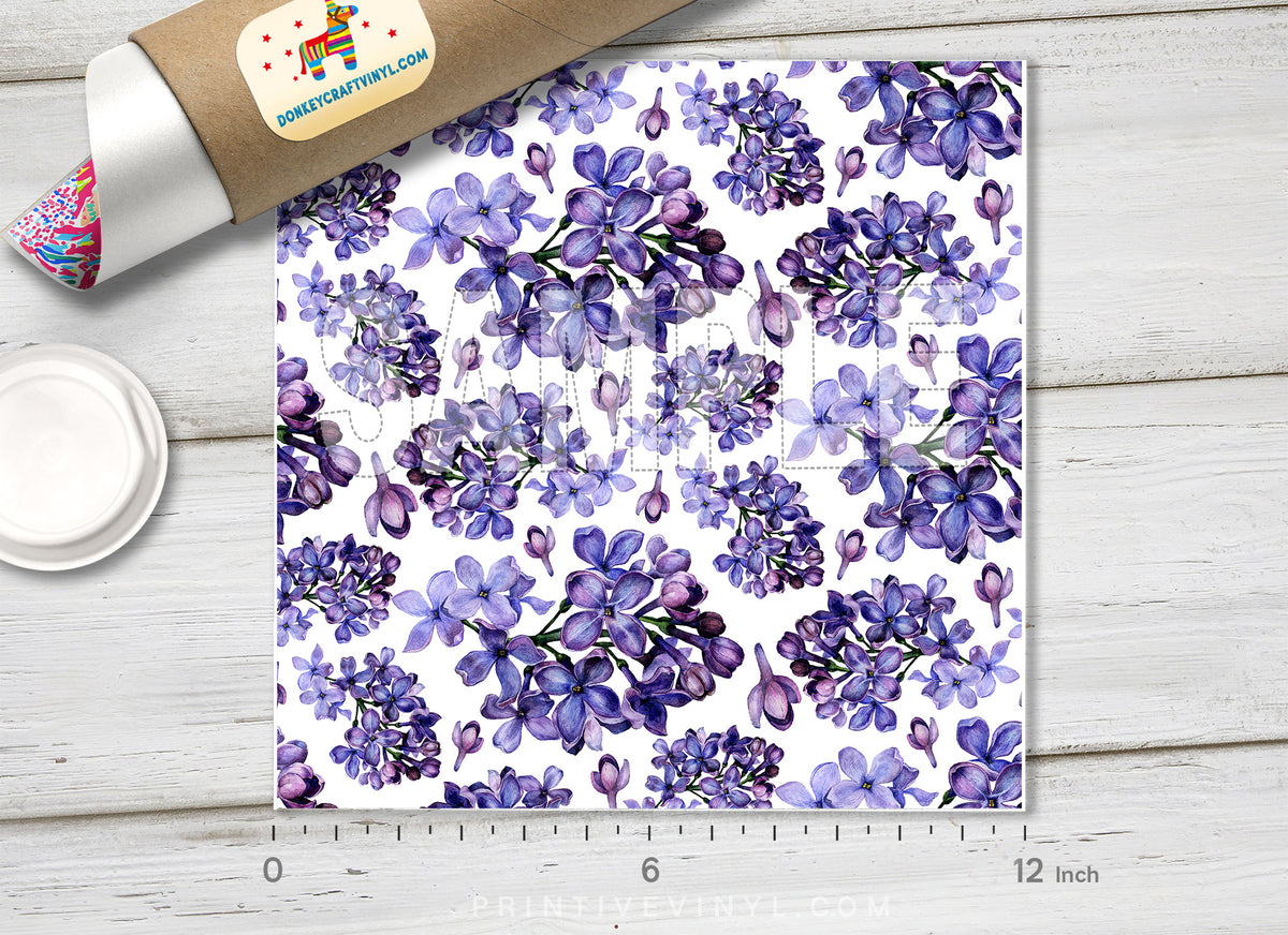 Lilac Flowers Patterned HTV  957