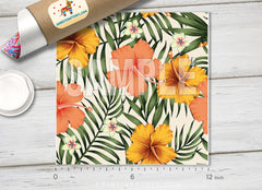 Tropical Hibiscus pattern Printed HTV-851