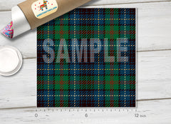 Green Check Plaid  Patterned HTV 566