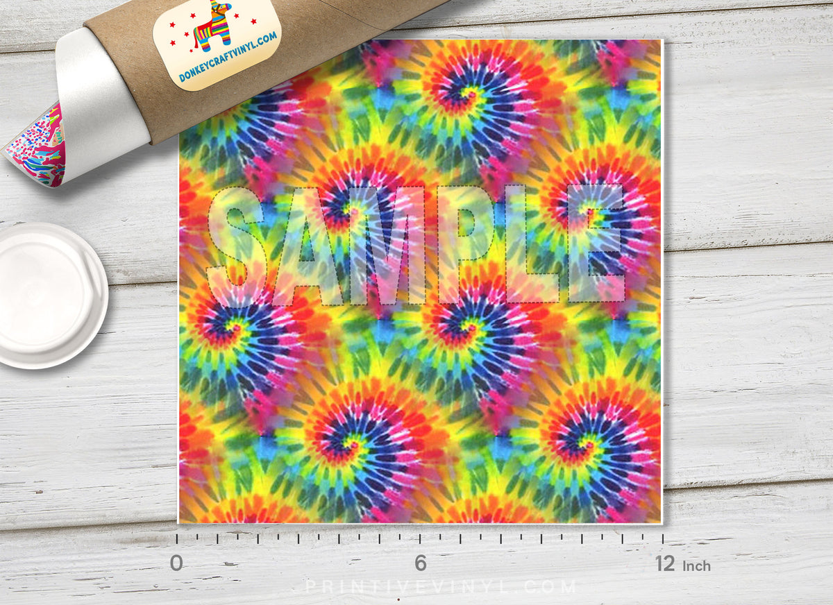 Rainbow Colorful Tie Dye Patterned HTV 002