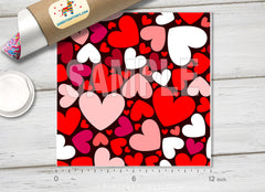 Valentines Hearts Patterned HTV  634