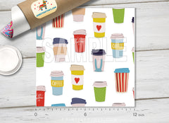 Coffee Cups Patterned HTV 1101