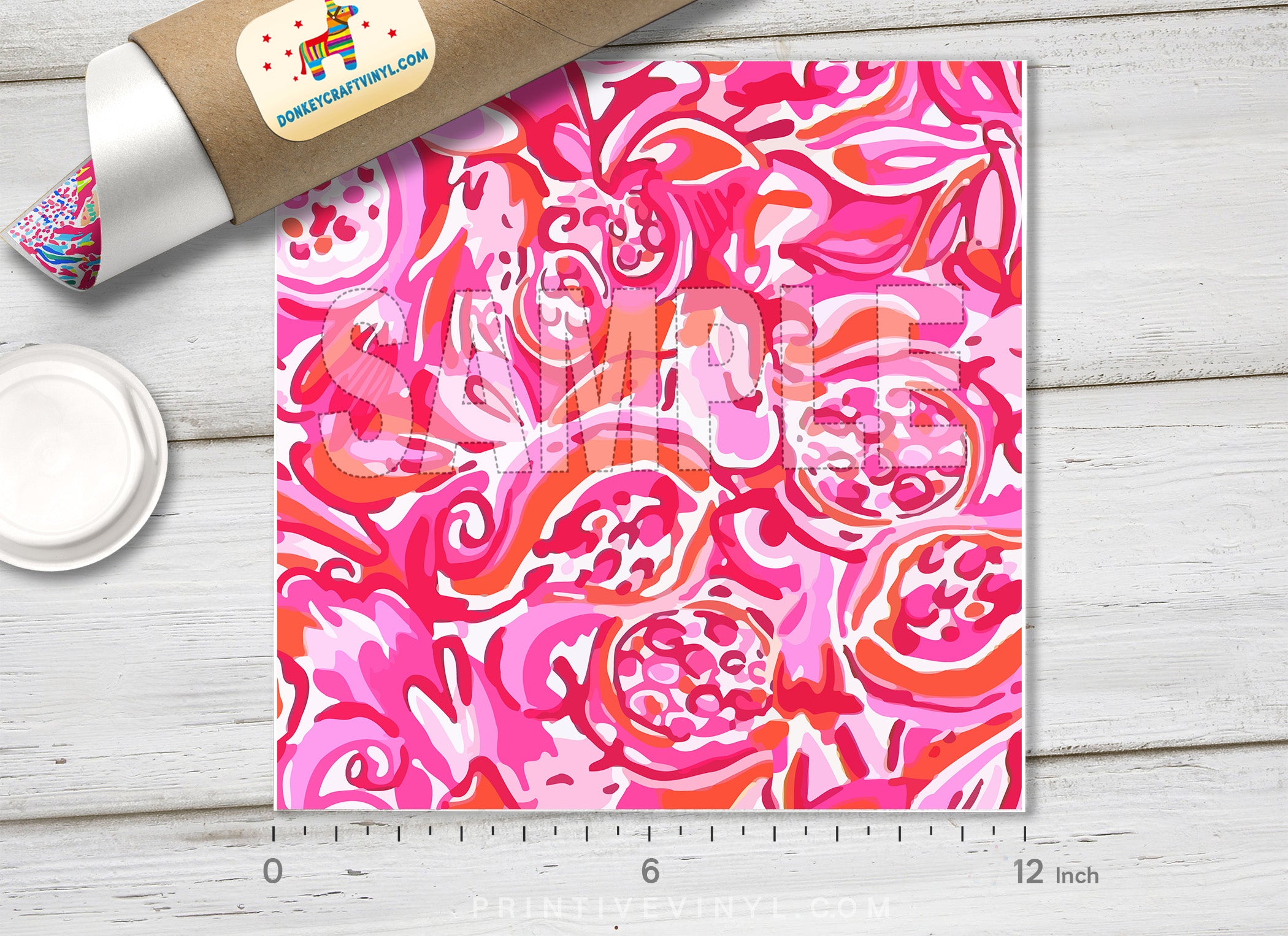 Lilly P Inspired Pink Floral Patterned HTV-L082