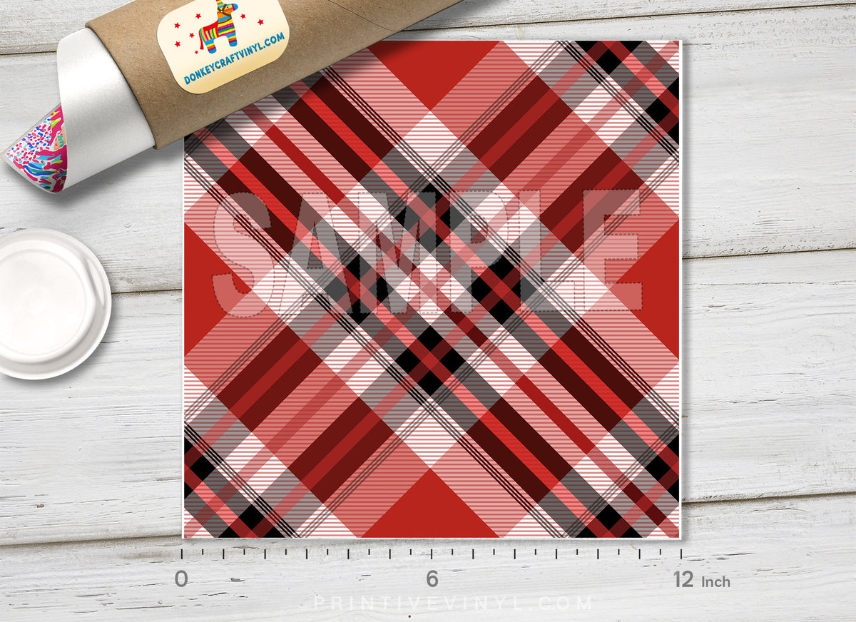 Tartan Plaid Patterned Adhesive Vinyl 454