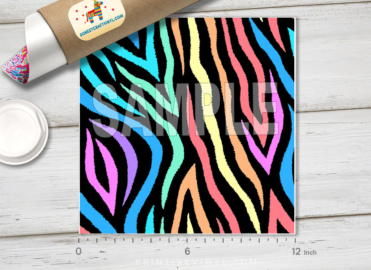 Rainbow zebra Pattern Printed HTV-827