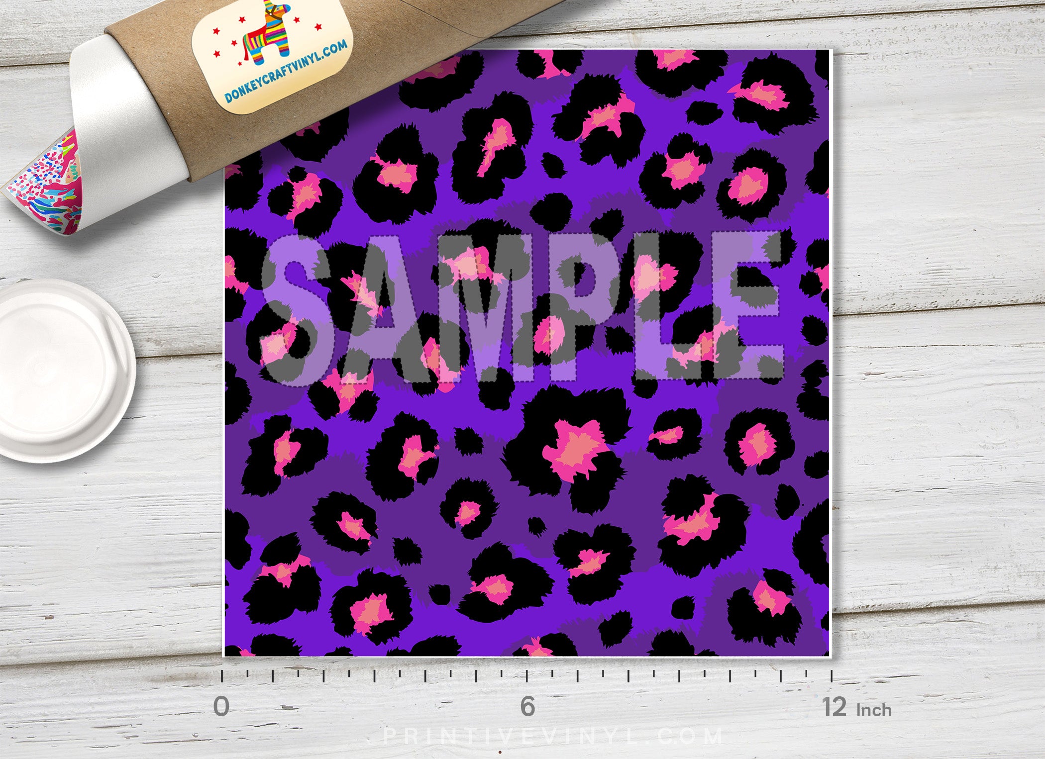 Purple  Leopard pattern Printed HTV-852