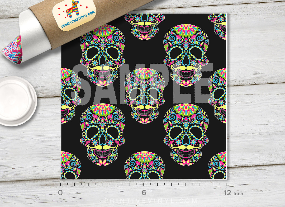 Halloween Sugar Skull Craft  Patterned HTV H011