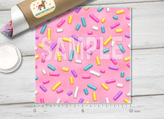 Pink donut Glaze Sprinkles  Patterned HTV 763