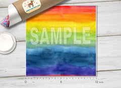Rainbow Watercolor Patterned Adhesive Vinyl 378