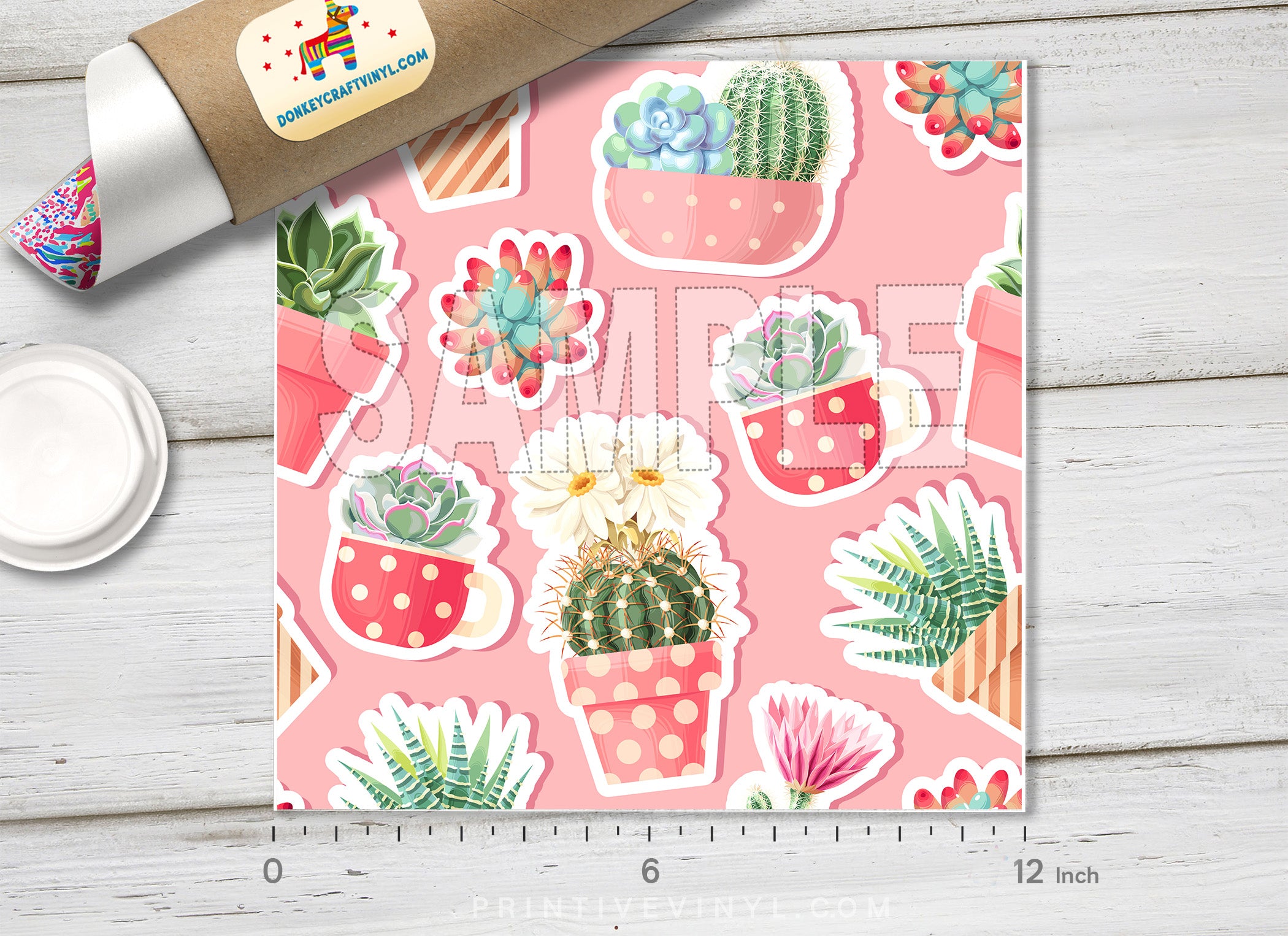 Pink Cactus Patterned HTV 1138