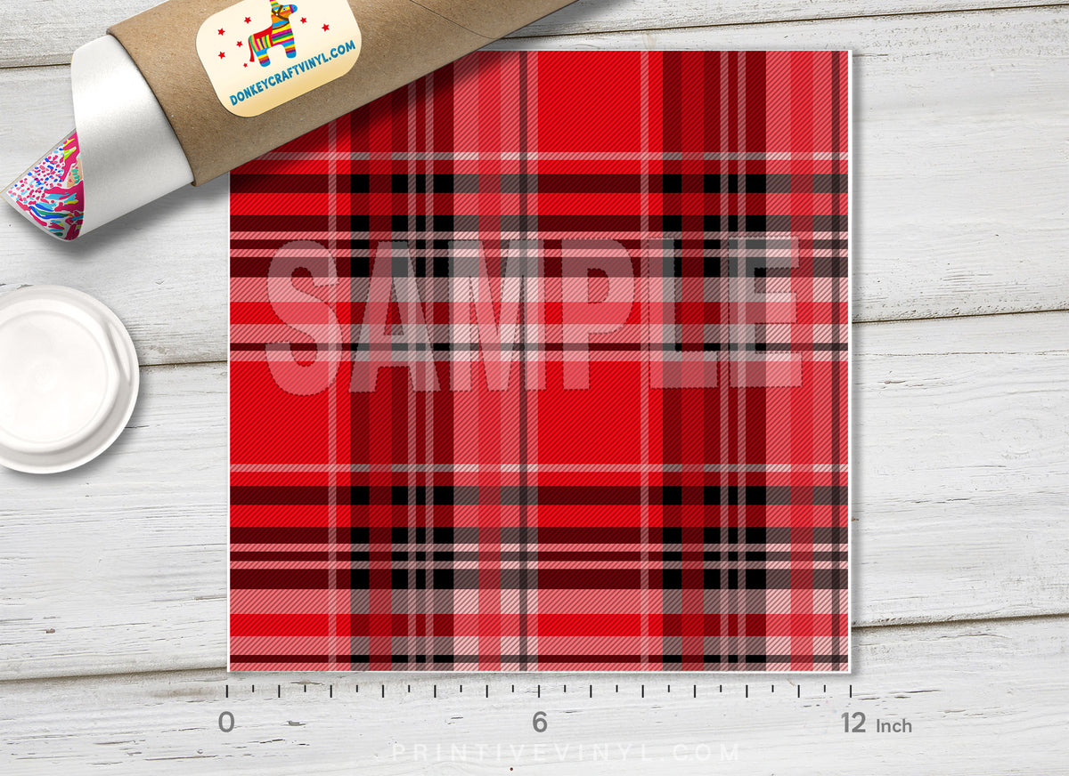 Tartan Plaid Patterned Adhesive Vinyl 456