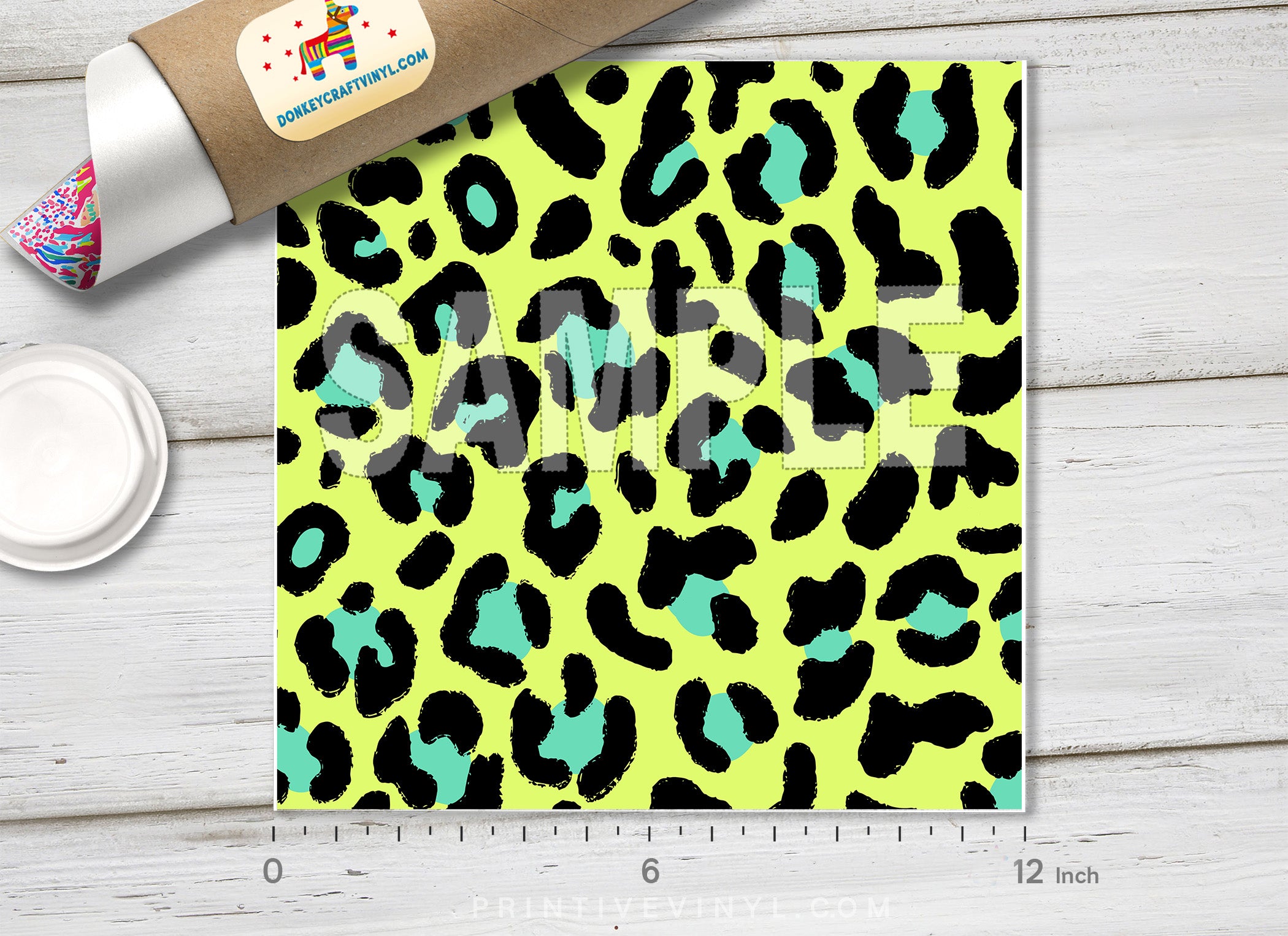 Yellow Leopard Patterned HTV 1079
