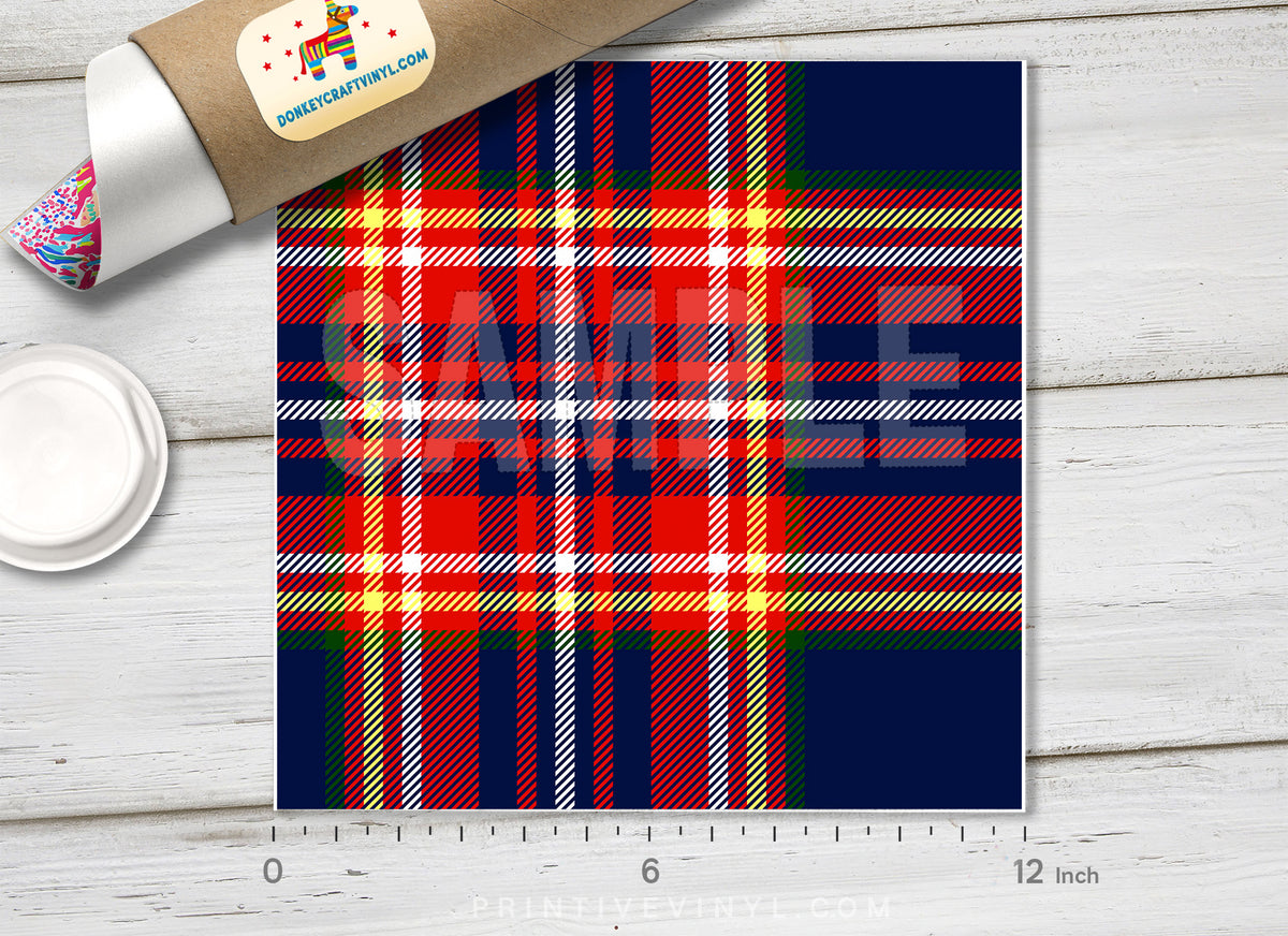 Tartan plaid Pattern printed Vinyl/ Indoor Vinyl/ Outdoor Vinyl/ Heat Transfer Vinyl-491 - Printive Vinyl | Patterned Vinyl