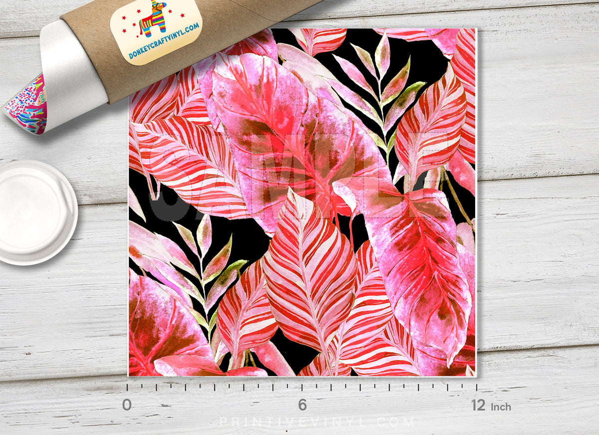 Watercolor Tropical Leaves Patterned HTV 468