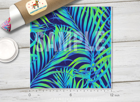 Tropical Palm Tree Leaves Patterned HTV-862
