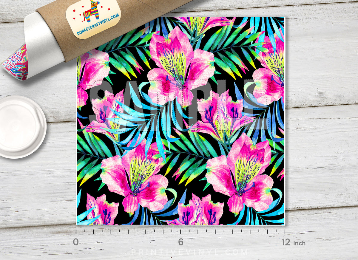Tropical flowers Pattern Printed HTV-828
