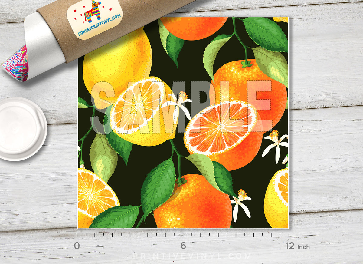 Lemon and Orange  Patterned HTV  972