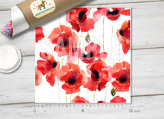 Poppy Flowers Patterned Adhesive Vinyl 008