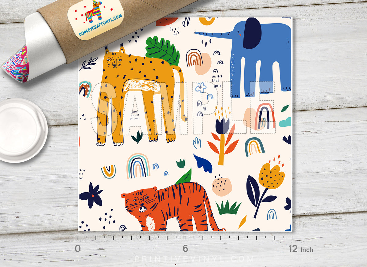 Animal Zoo Patterned HTV 1244