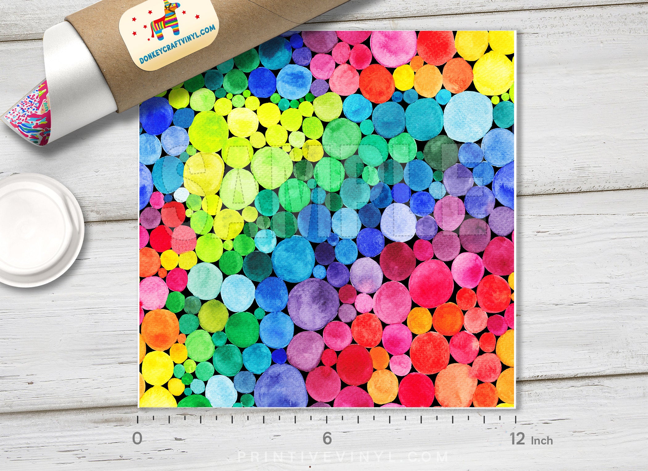 Rainbow Dots Pattern Adhesive Vinyl 488