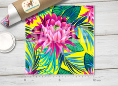 Tropical Lotus Flowers Patterned HTV  994