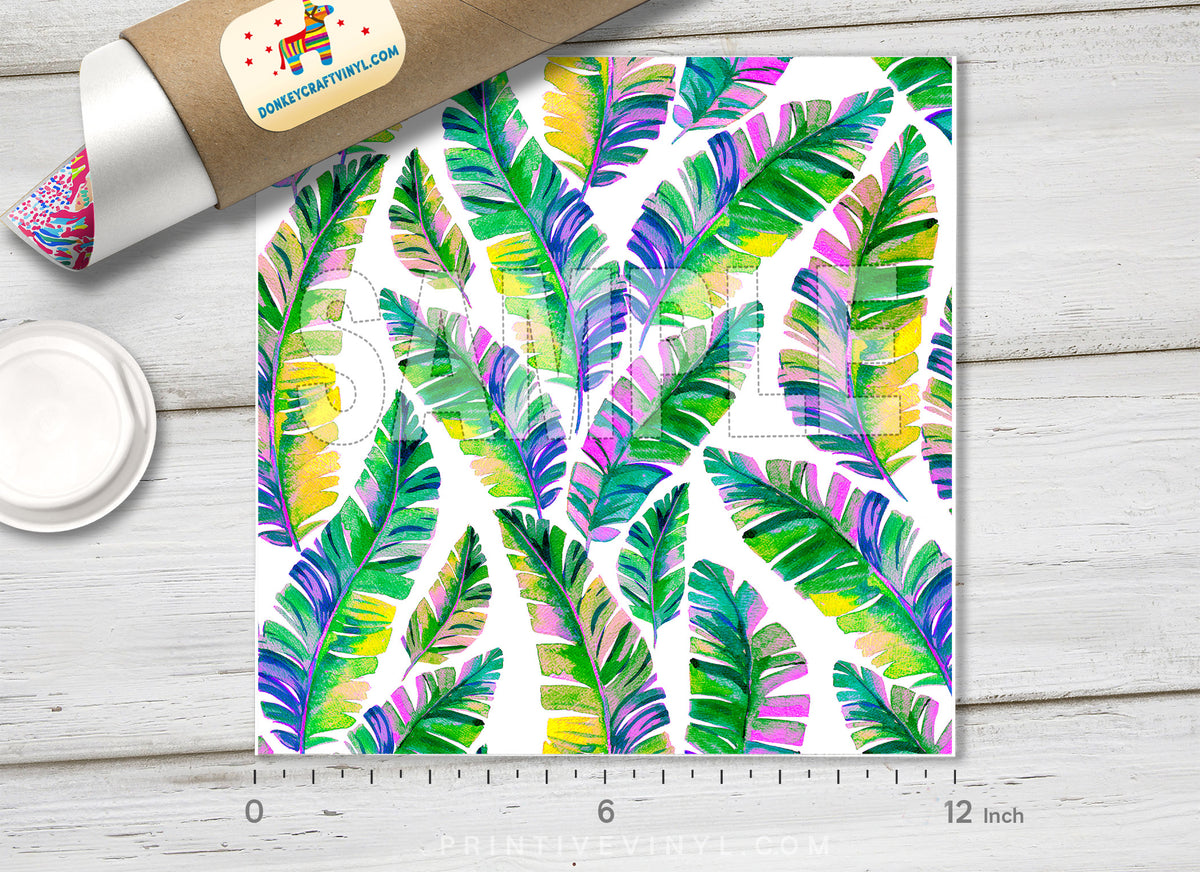 Palm and Banana Leaves patterned HTV-848