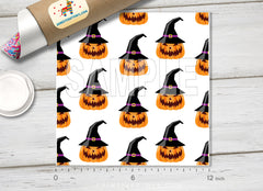 Witch Hat Pumpkin  Patterned HTV H003