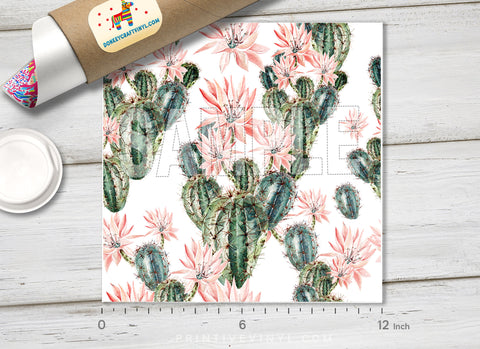 Watercolor Cactus Patterned HTV 399