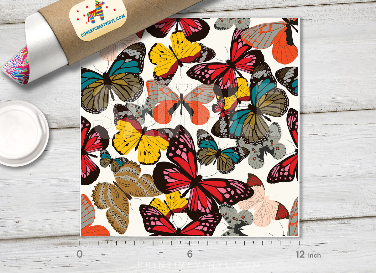 Vintage ButterFly Printed HTV- 786