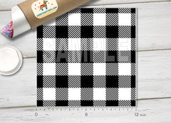 Black and White Plaid Patterned HTV  572