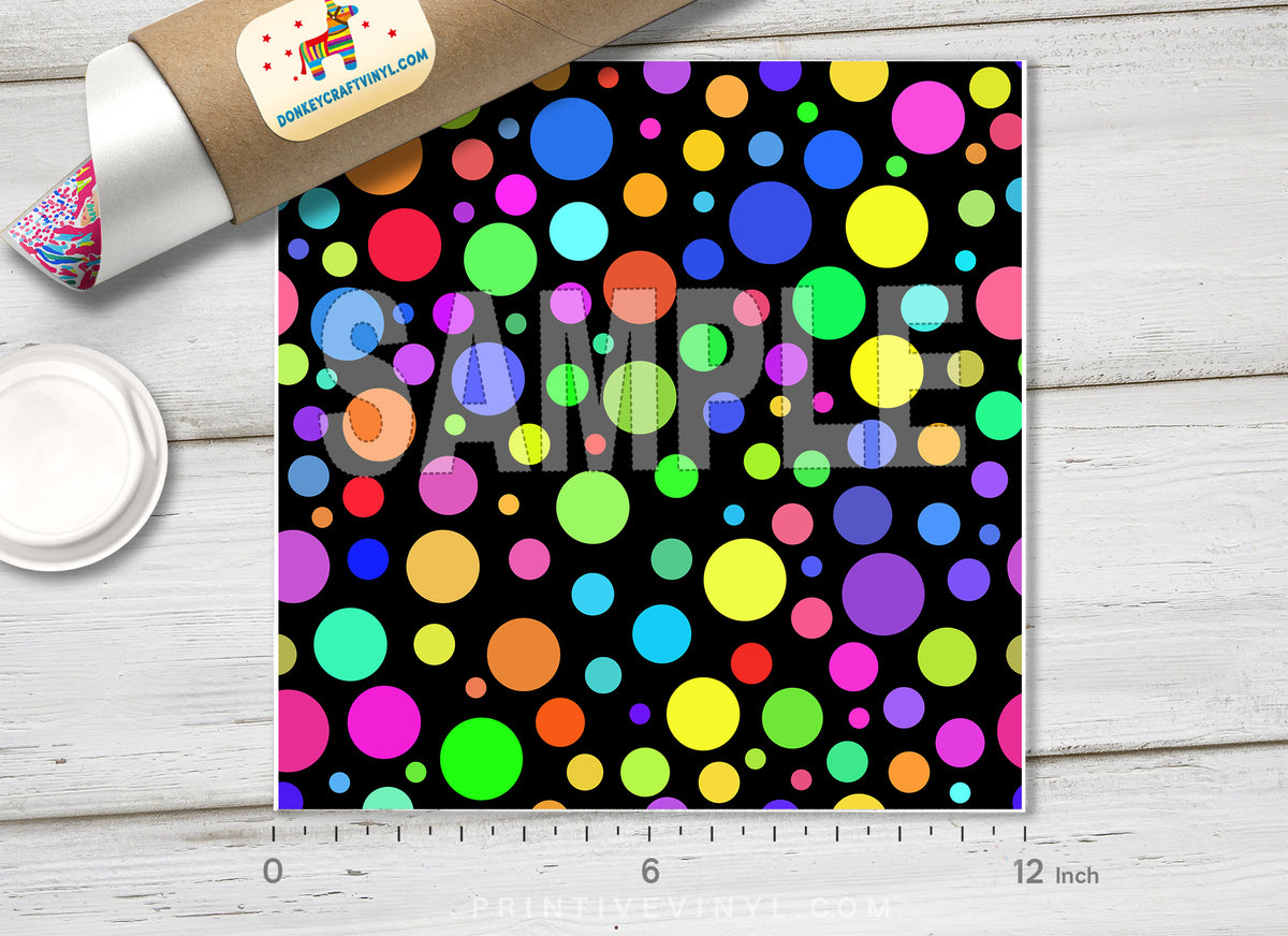 Colorful Polka Dots Patterned HTV 1236