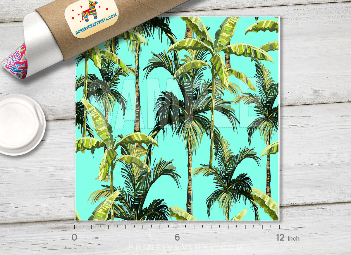 Palm Tree Patterned Adhesive Vinyl 401