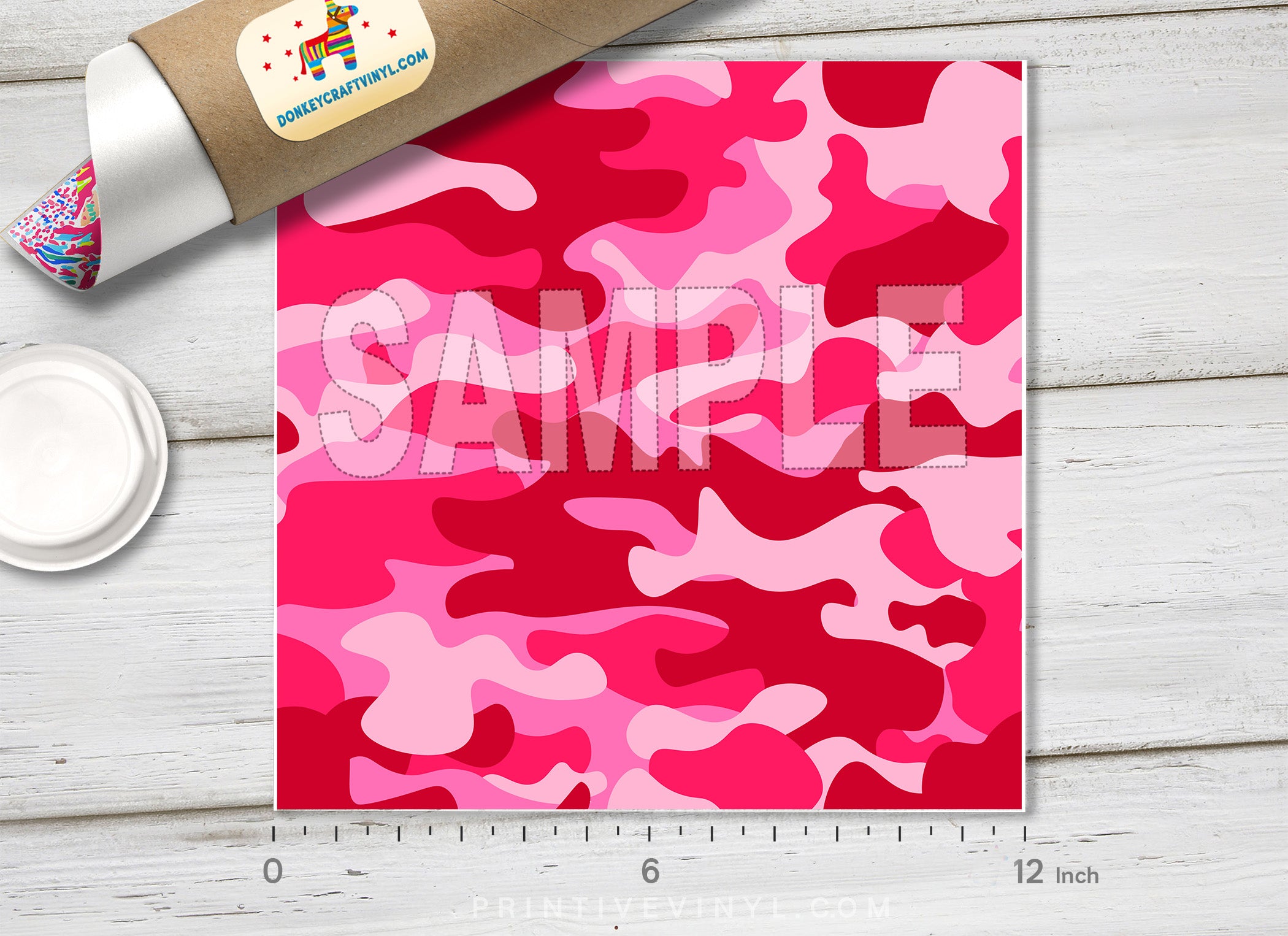 Pink Camouflage Printed Vinyl/ Indoor Vinyl/ Outdoor Vinyl/ Heat Transfer Vinyl-352 - Printive Vinyl | Patterned Vinyl