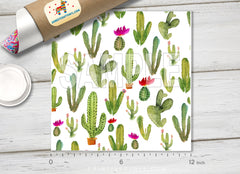 Watercolor Cactus Patterned HTV 1014