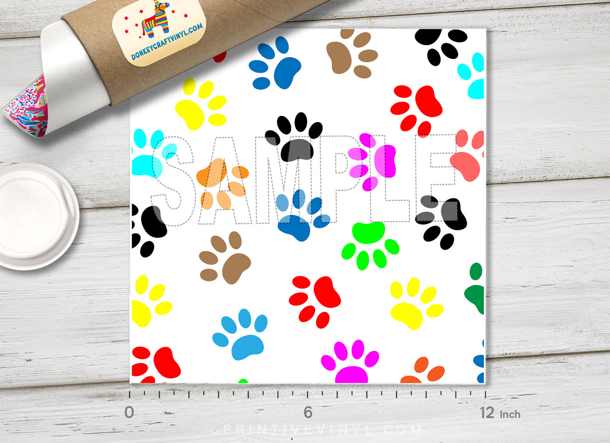Colorful Paw Patterned HTV 1173