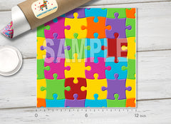 Autism Awareness puzzle Printed HTV- 795