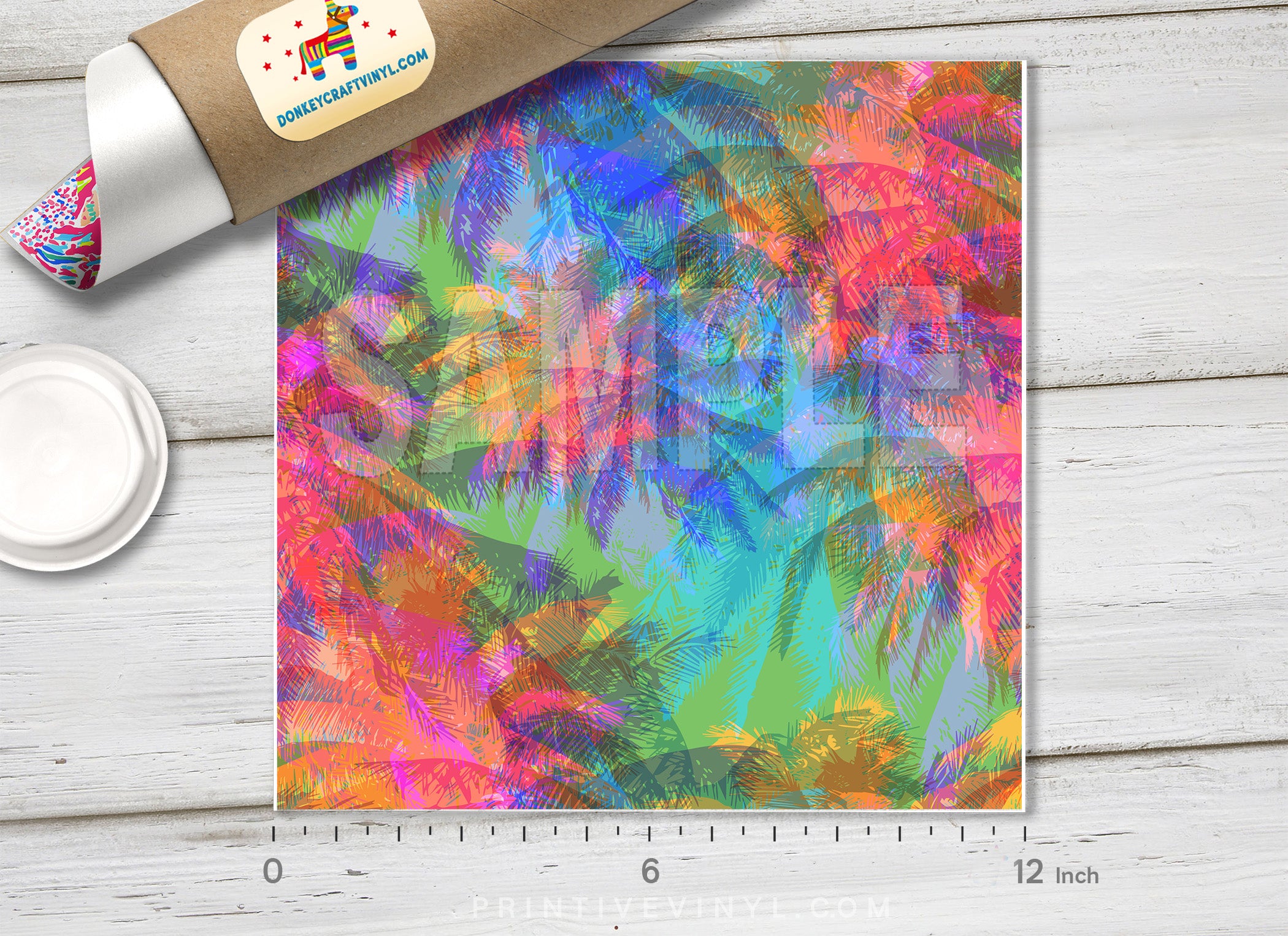 Tropical palm Trees  Patterned HTV 508