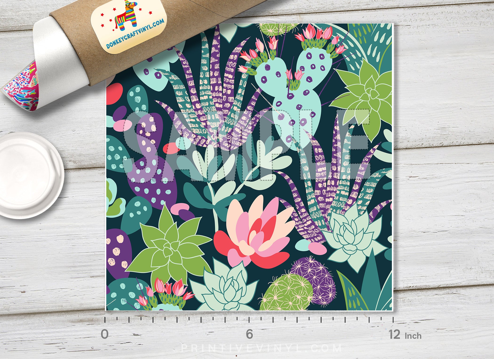 Succulents and Cactuses Patterned HTV 1118
