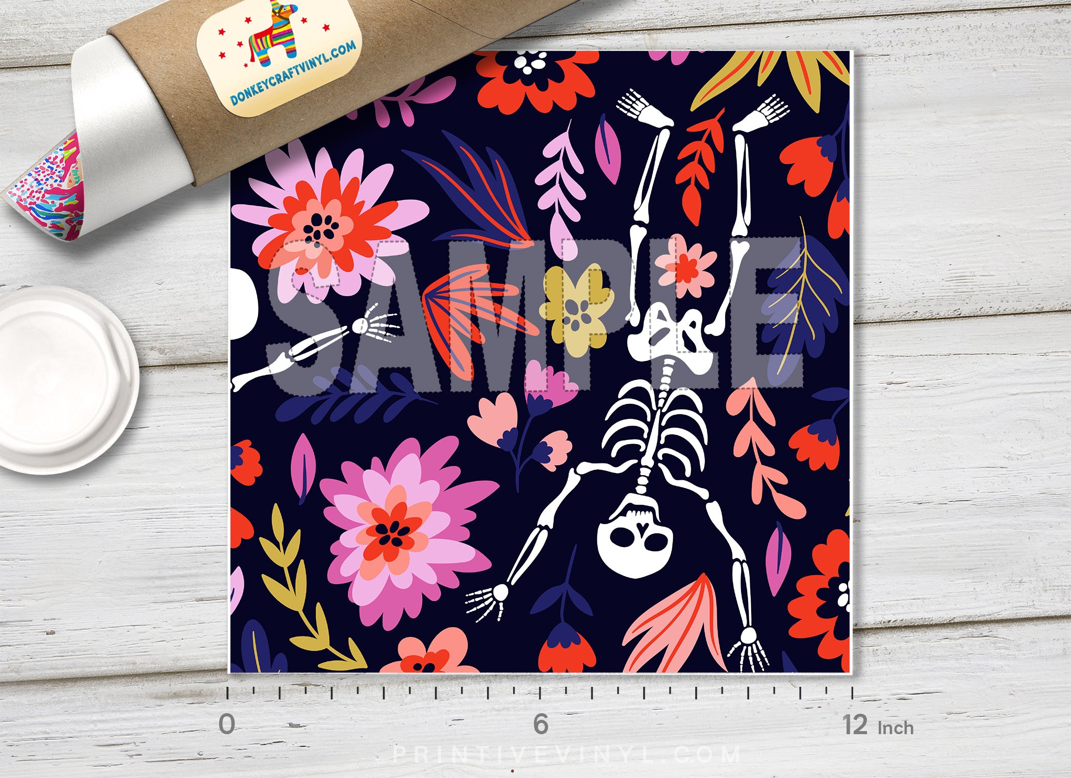 Day of the dead Halloween skeletons     Patterned HTV 740
