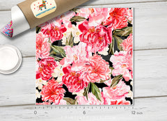 Peony Flowers Patterned Adhesive Vinyl 407