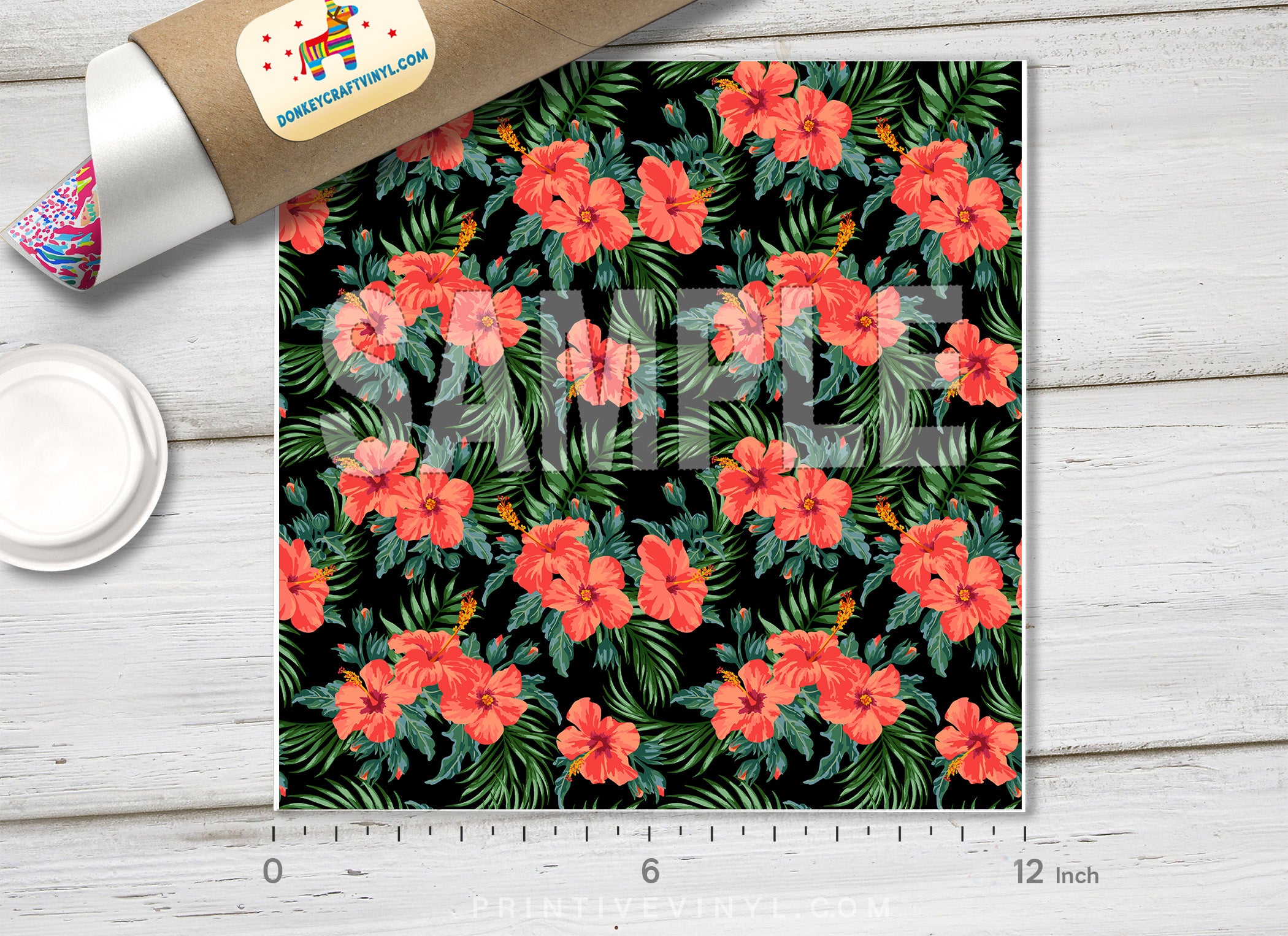 Exotic tropical leaves  Patterned HTV 214