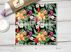 Watercolor Tropical Flowers  Patterned HTV 695