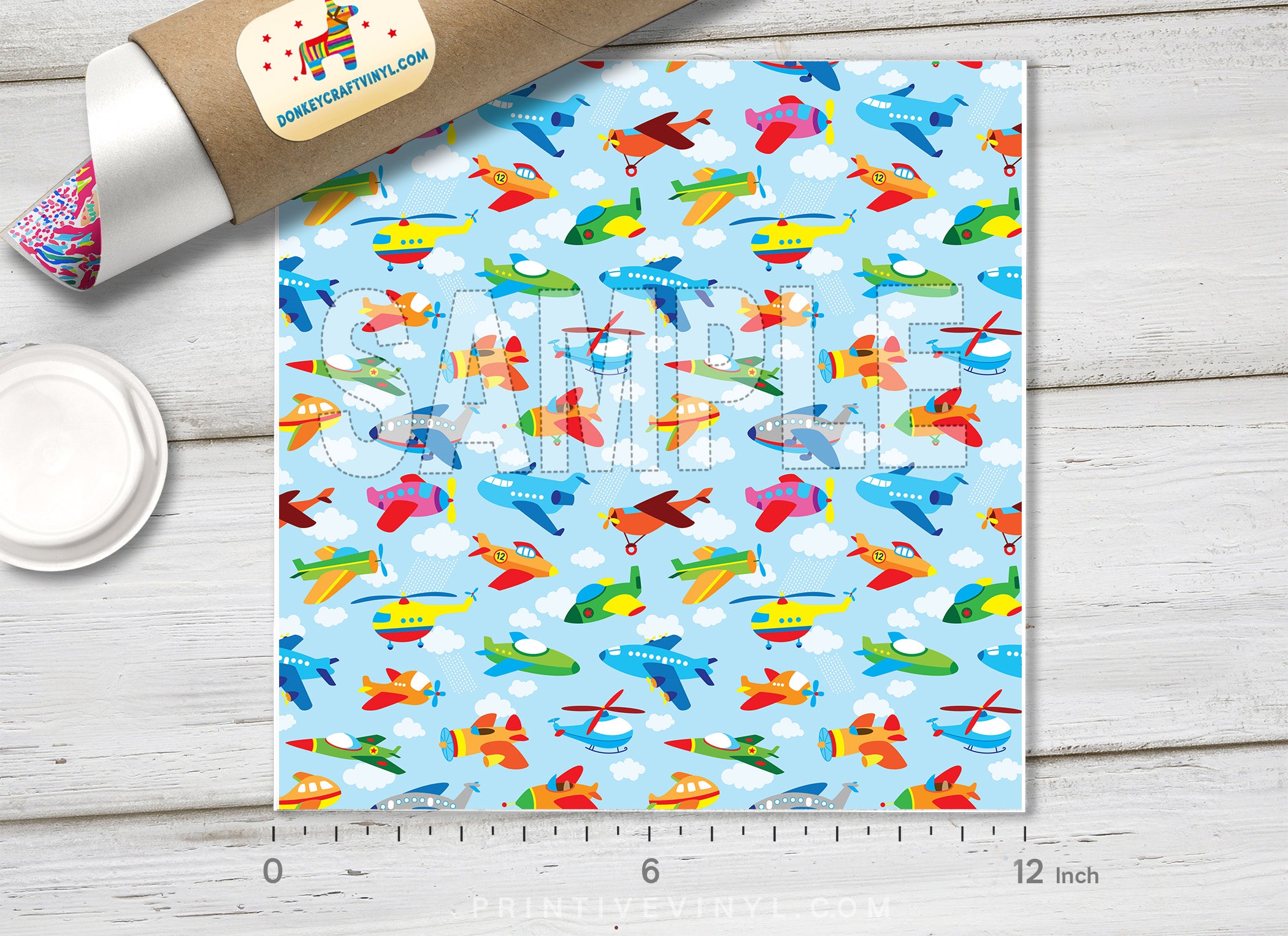 Cute Airplane Patterned HTV 324
