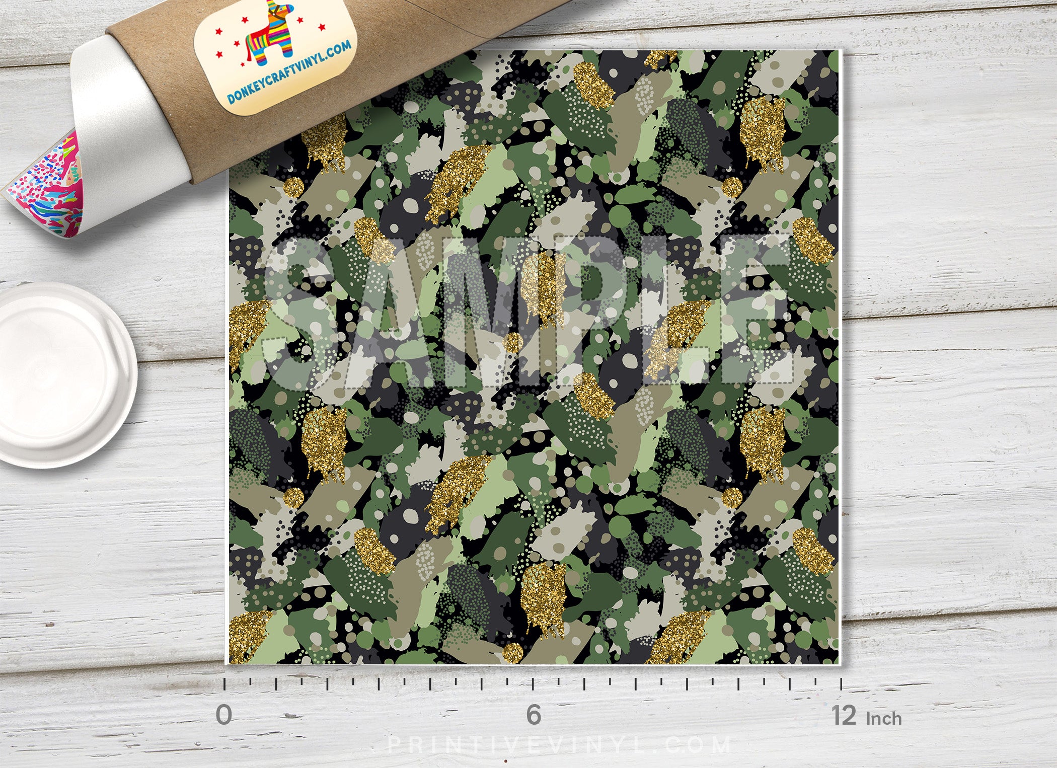 Fancy Camouflage Tree Patterned HTV  159