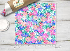 Summer watercolor Flowers Patterned HTV  433